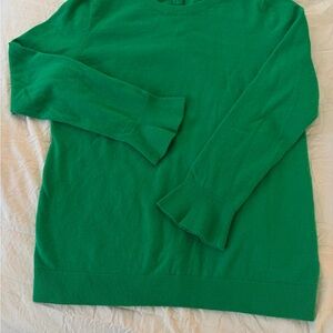 Kelly Green Cozy Lambswool St Patrick Crewneck Classic Talbots Sweater